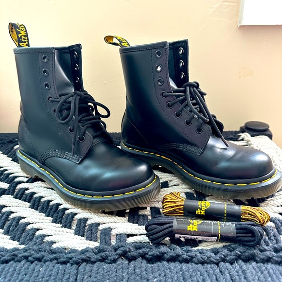 Dr. Marten Leather Combat Boots - Picture 1 of 5